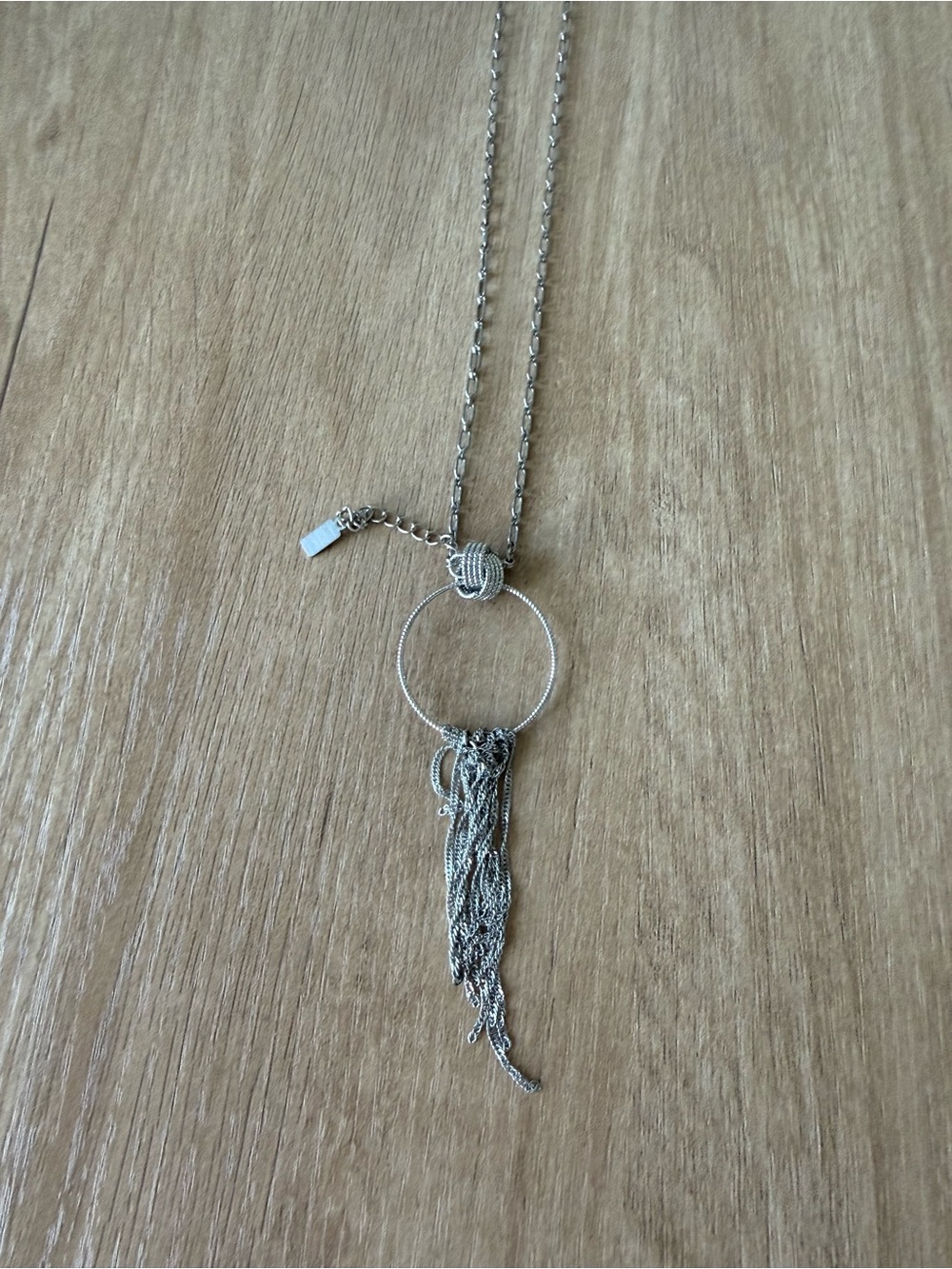 Lucky Star Jewels Silver Tone Long Chain Tassel Statement Necklace